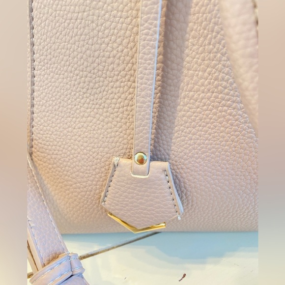 Madison West Pink Satchel Bag Large 13x10 PU Leather Removable Strap Minimalist - Picture 5 of 16